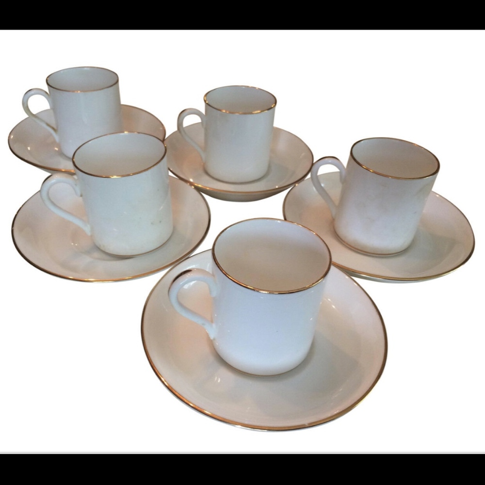 Tiffany & Co Gold Trim 5 Sets Cup & Saucer